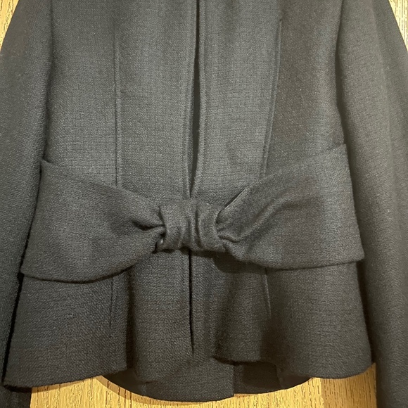 Magaschoni Black Peplum Wide Sleeve Blazer Jacket w/ a Bow in the Back Sz-XS-S - Picture 5 of 7